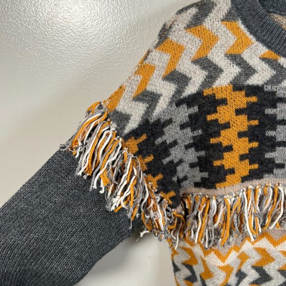 Banjo & Matilda Chevron Fringe Sweater Size XS Wool Cashmere Cozy Fall Winter - Picture 5 of 11